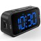 Digital Dual Alarm Clock for Bedroom, Easy to Set, 0-100% Dimmer, USB Charger, 5 Sounds Adjustable Volume, Weekday/Weekend Mode, Snooze, 12/24Hr, Battery Backup, Compact for Bedside(Blue)